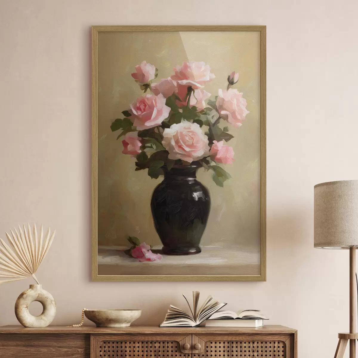 Poster Váza s růžemi f48125