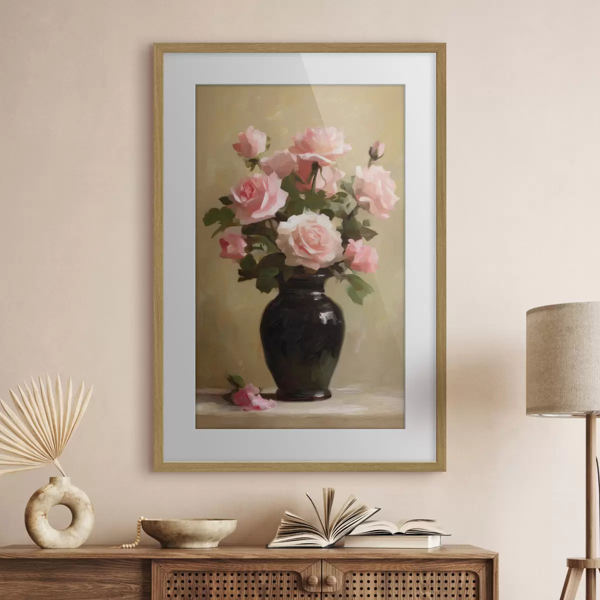Poster Váza s růžemi f48125