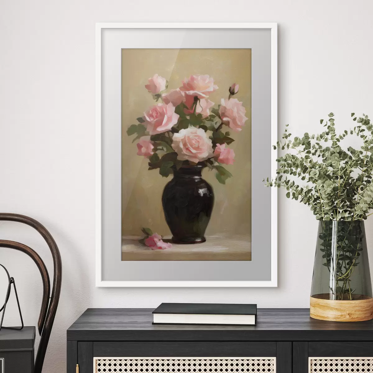Poster Váza s růžemi f48125