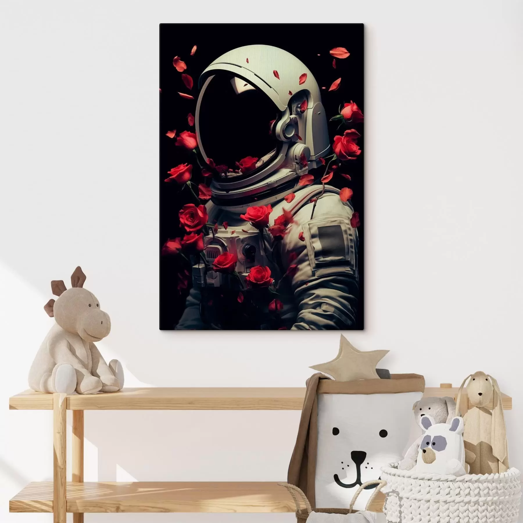 Obraz surrealistický portrét astronauta v bílém skafandru Č. s48113