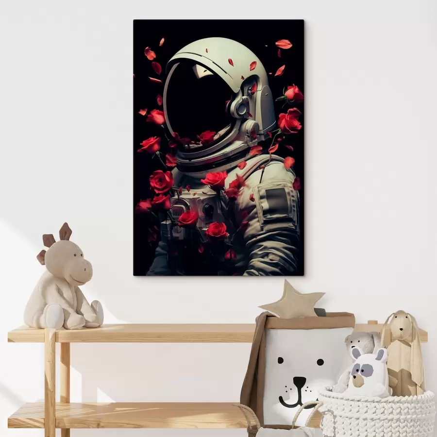 Obraz surrealistický portrét astronauta v bílém skafandru Č. s48113
