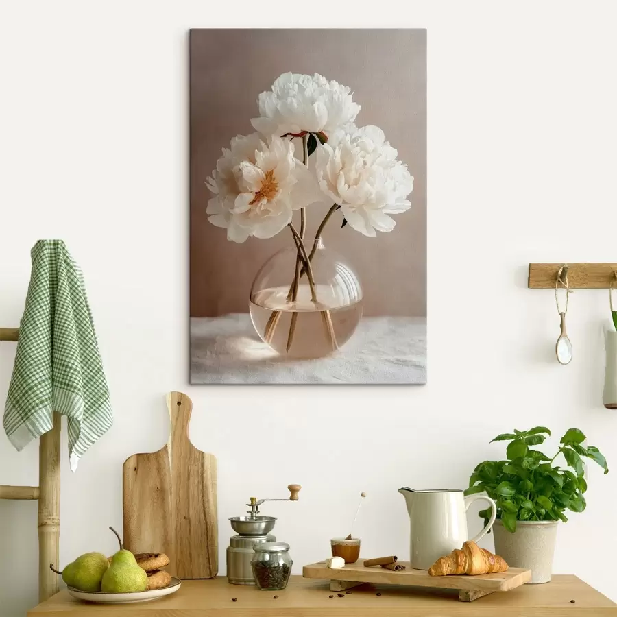 Obraz vzdušné minimalistické zátiší s pivoňkami Č. s48119
