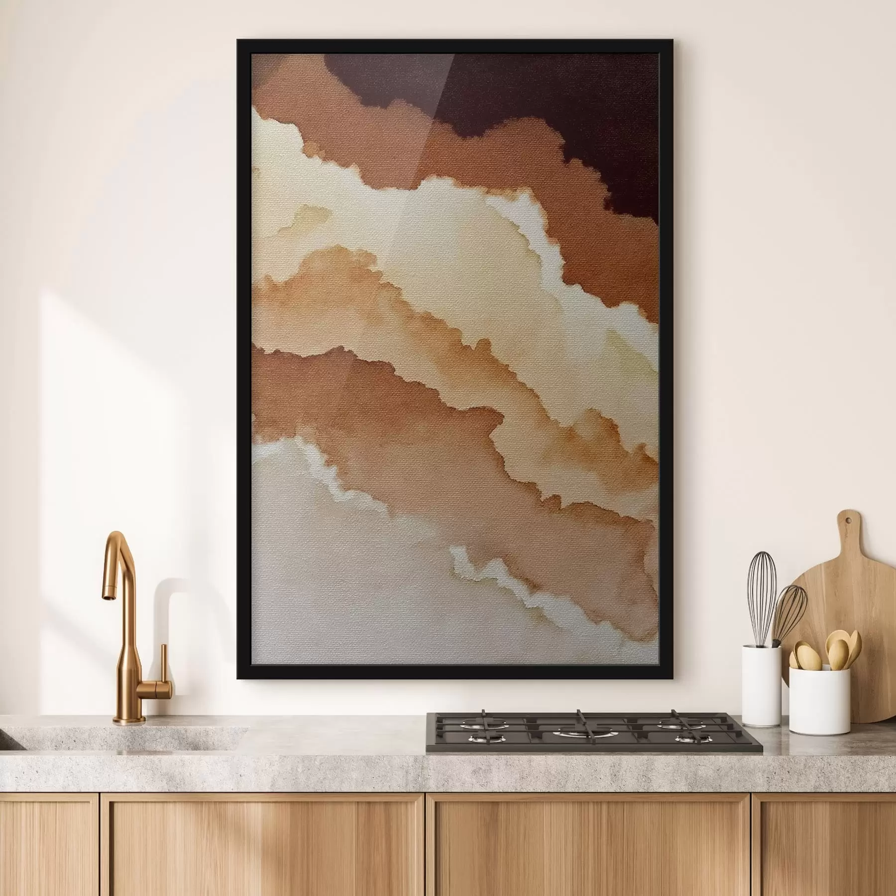 Fototapet abstraktní vrstvená akvarelová kompozice f48071