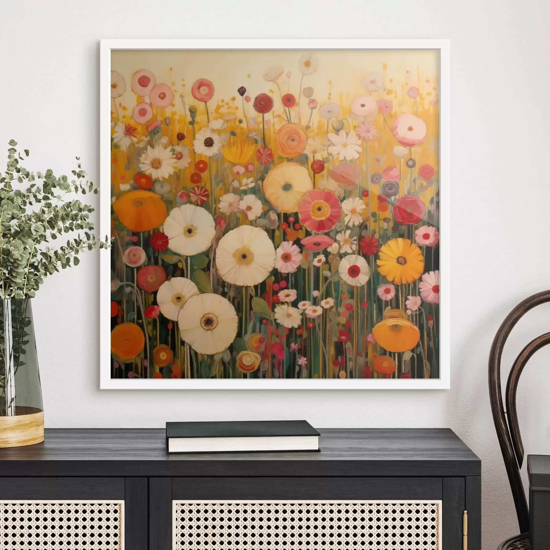 Fototapet živé okrasné květinové pole f48112