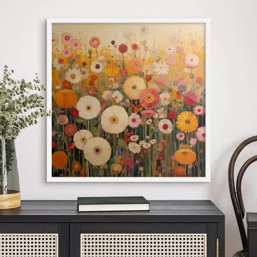 Fototapet živé okrasné květinové pole f48112