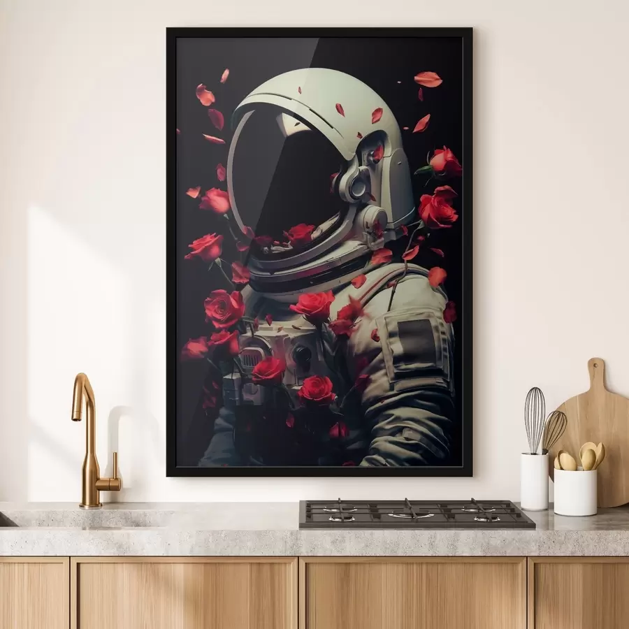 Fototapet surrealistický portrét astronauta v bílém skafandru f48113