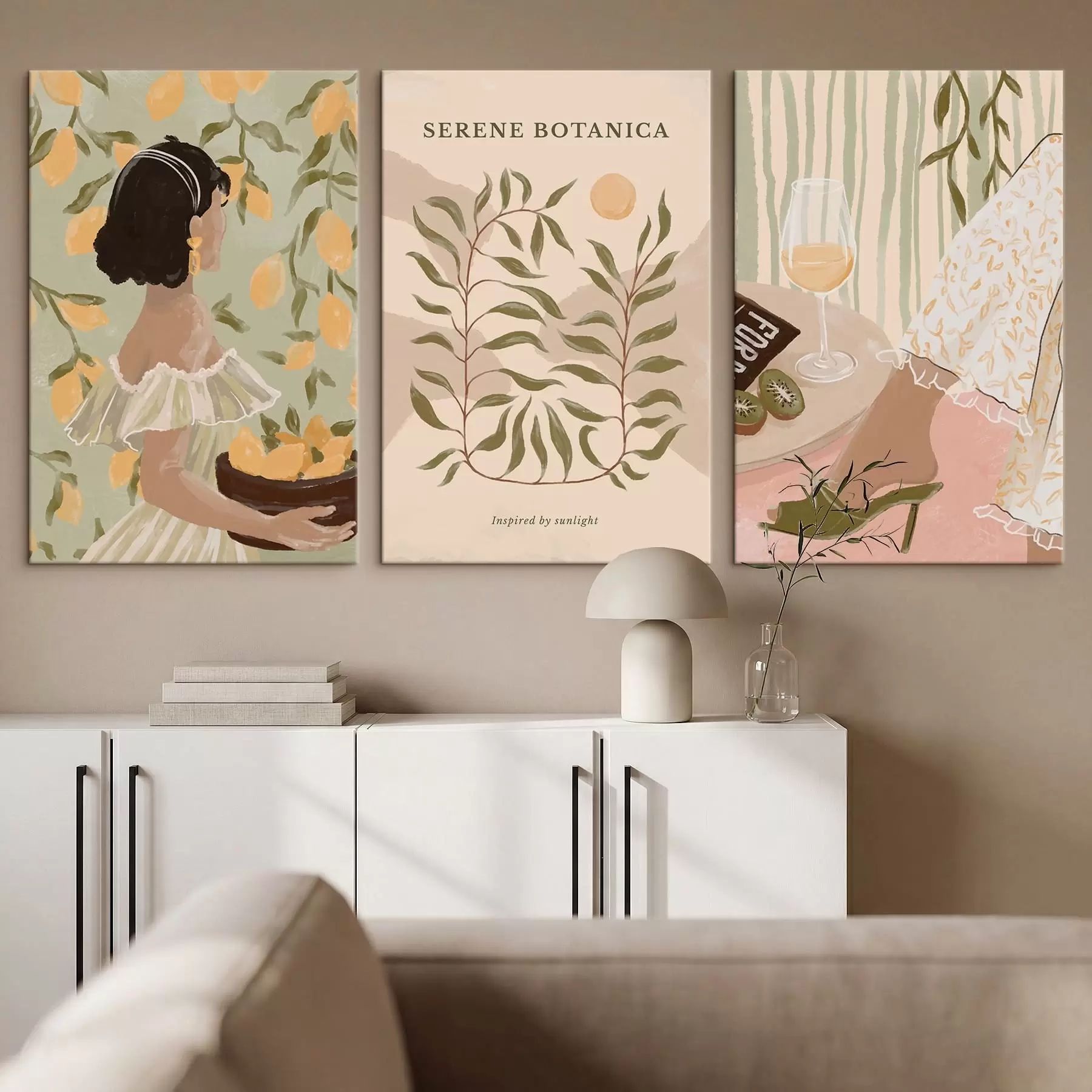 Obraz Žena s citrony, plakátem a stolem Č. m30098