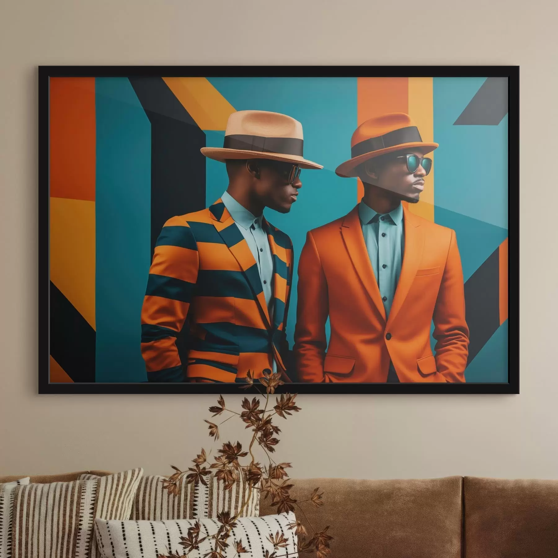 Fototapet Dva muži v jasných oblecích a kloboucích f48091