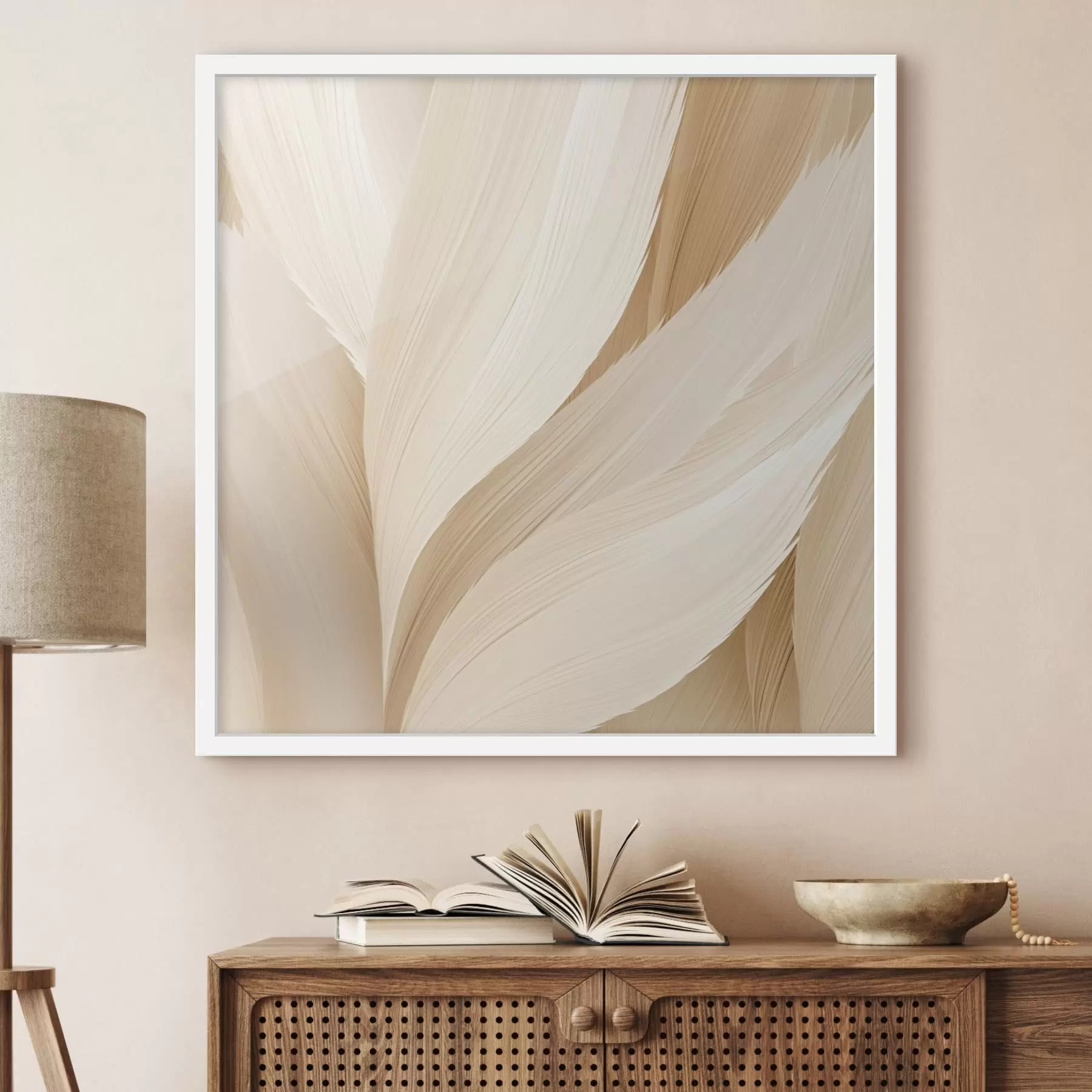 Fototapet Lehké peříčkové tvary v béžových tónech f48096