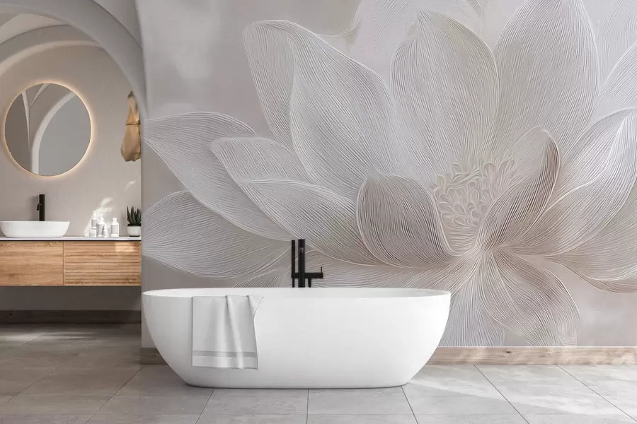 Fototapet Abstraktní vlny v světle béžových tónech w05266