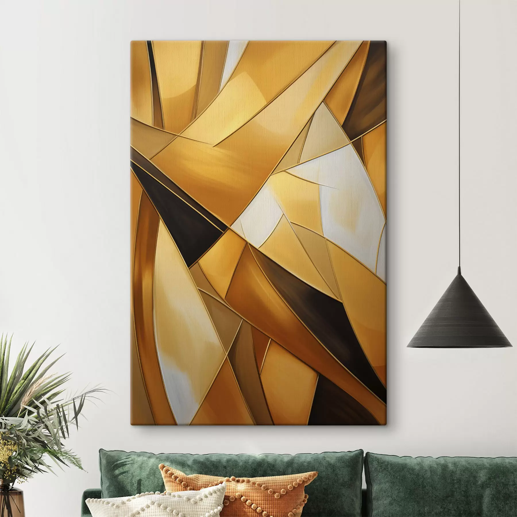 Fototapet Abstraktní geometrické tvary v odstínech oranžové, hnědé a bílé s tenkými obrysy na strukturovaném pozadí s47863