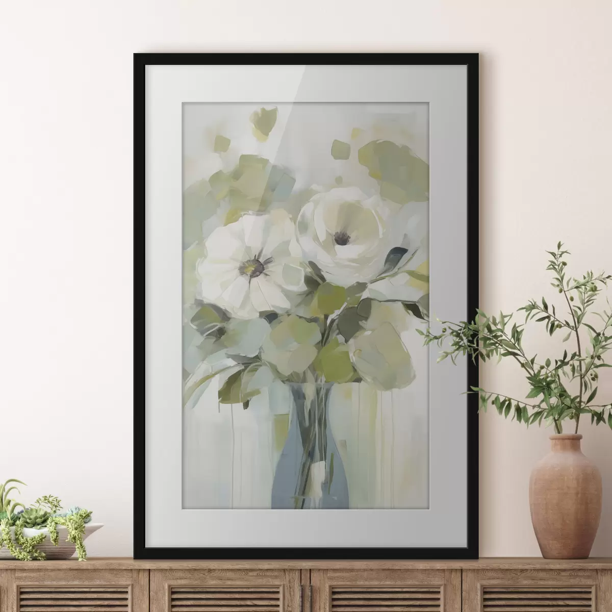 Poster Květiny ve váze, imitace obrazu f48167