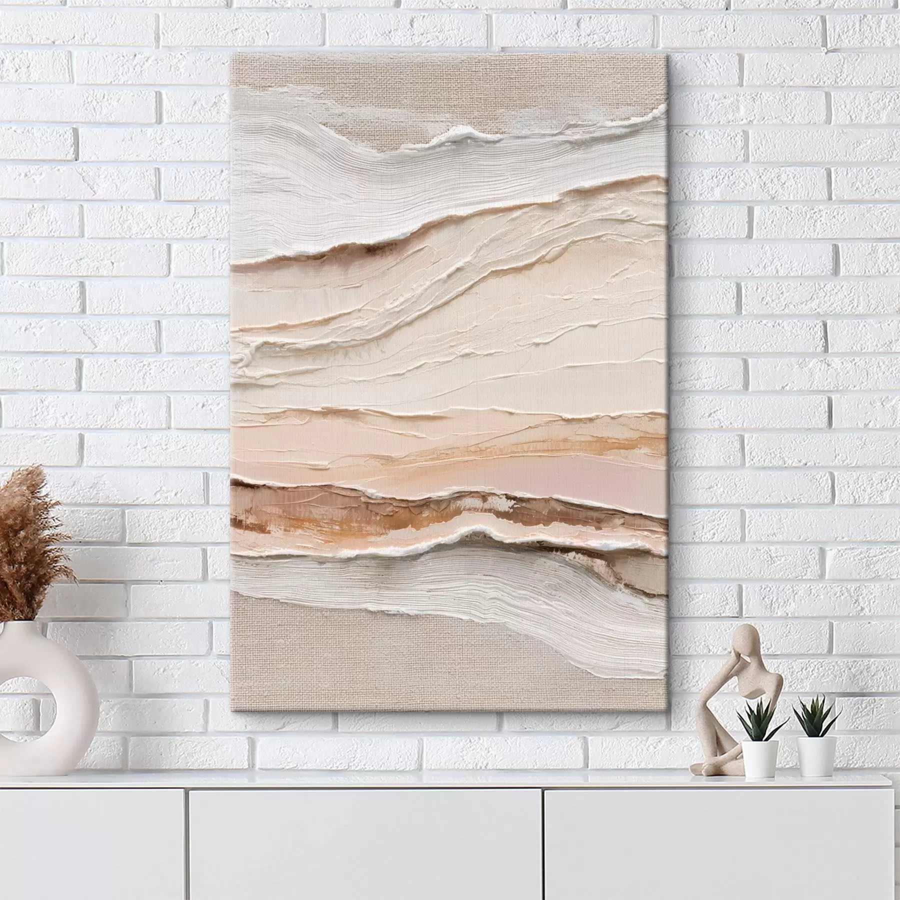 Obraz Vrstvená kompozice v pískových a krémových tónech Č. s47966