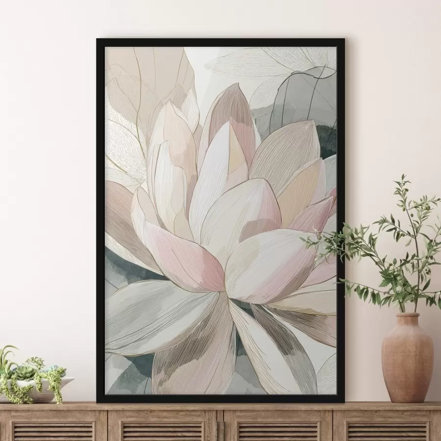 Fototapet Jemné lotosové okvětní lístky s výraznými konturami f47974