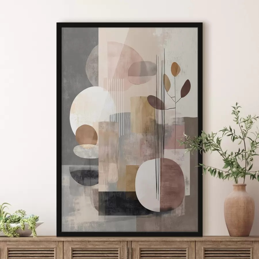 Fototapet Koláž s botanickými prvky v digitálním malířském stylu f47981