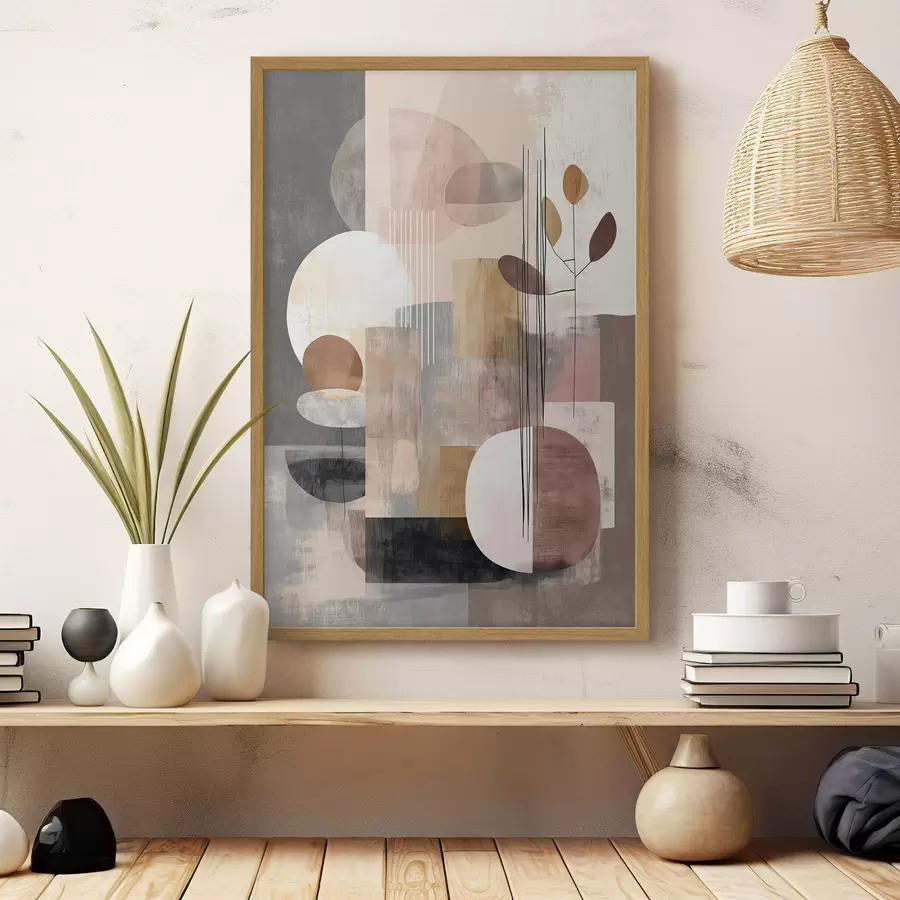 Fototapet Koláž s botanickými prvky v digitálním malířském stylu f47981