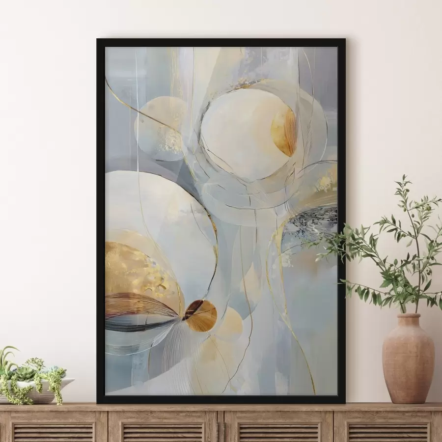 Fototapet Vrstvené umělecké dílo v chladné barevné paletě f47982