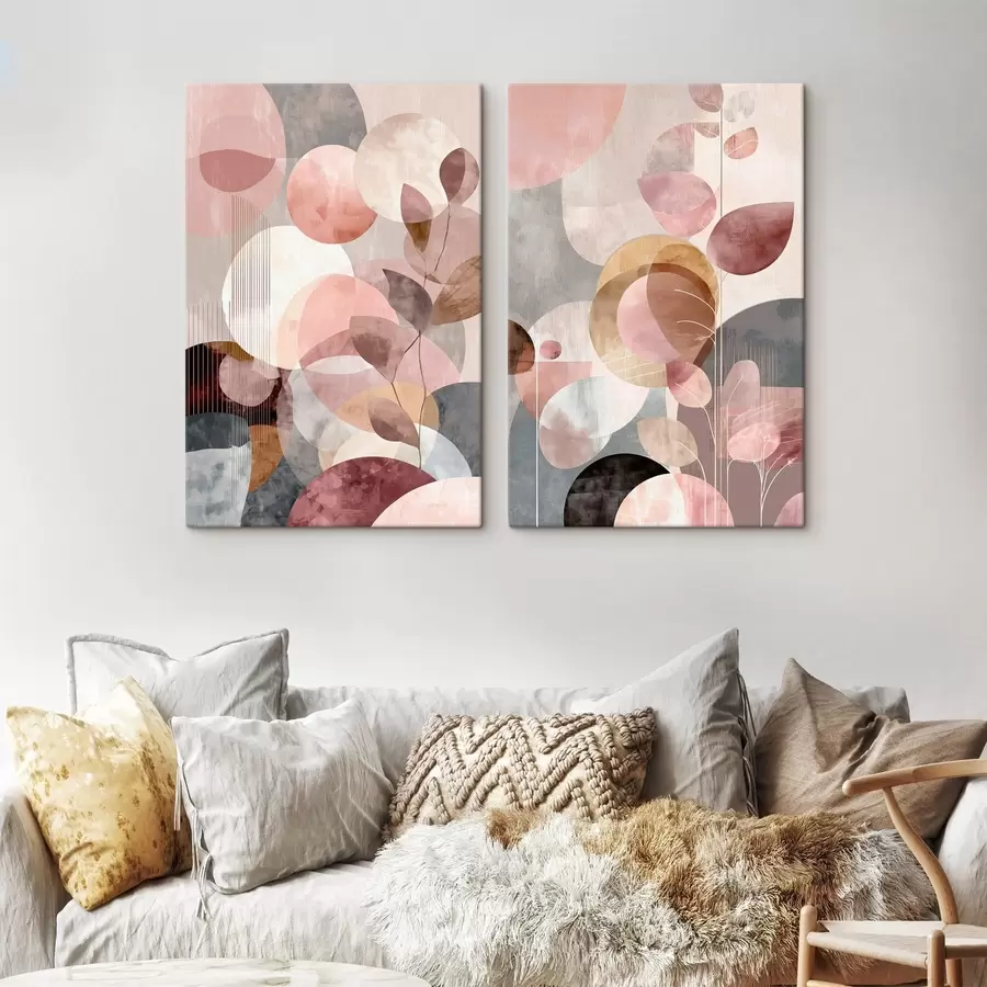 Obraz Kompozice průsvitných kruhů a elegantních stonků Č. m30035