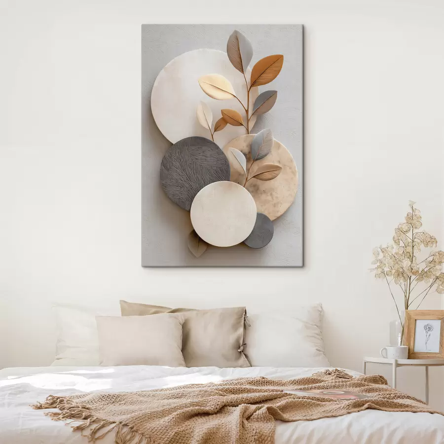 Fototapet Kruhy a větve listů s48223