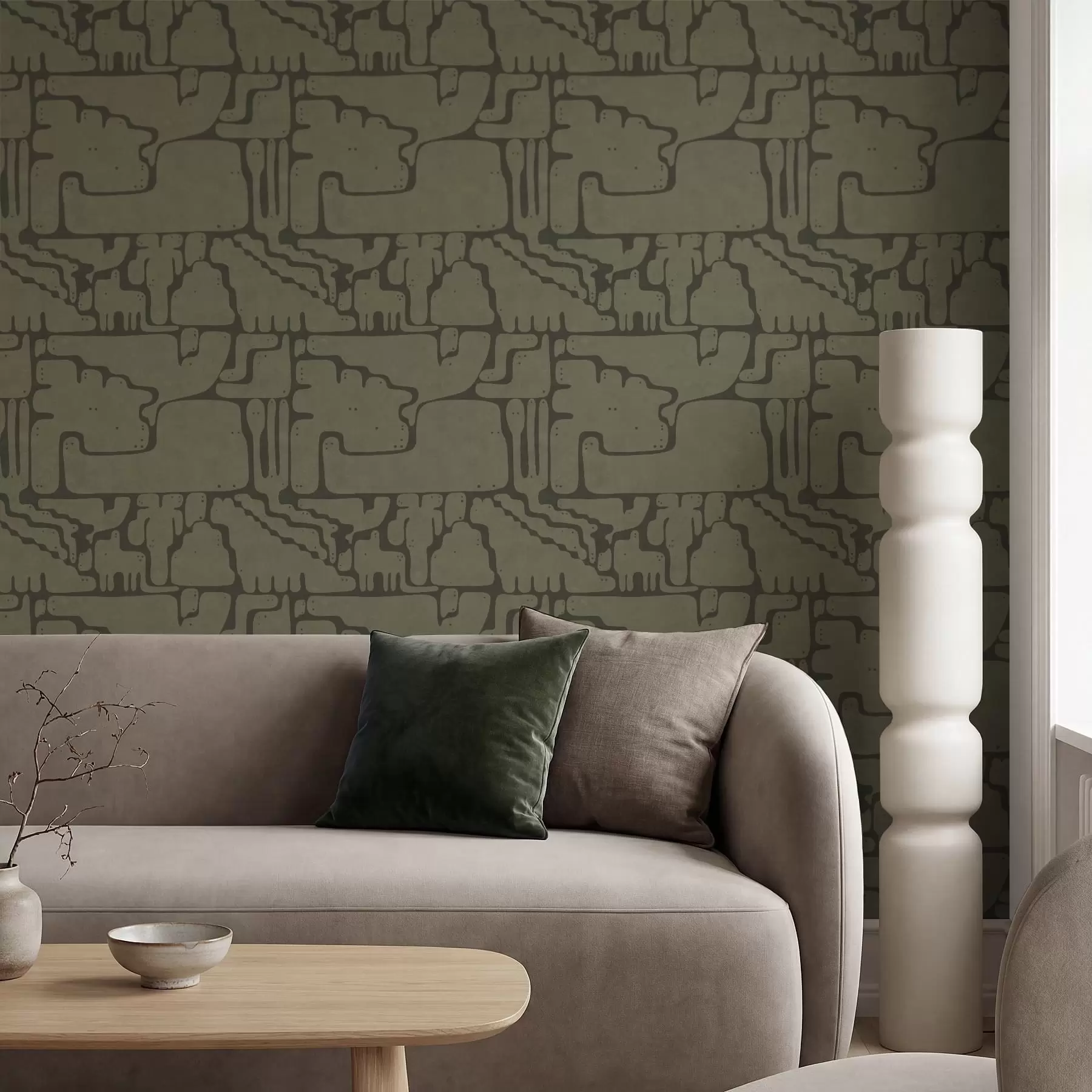 Fototapet Abstraktní organický vzor v zelených tónech a01122