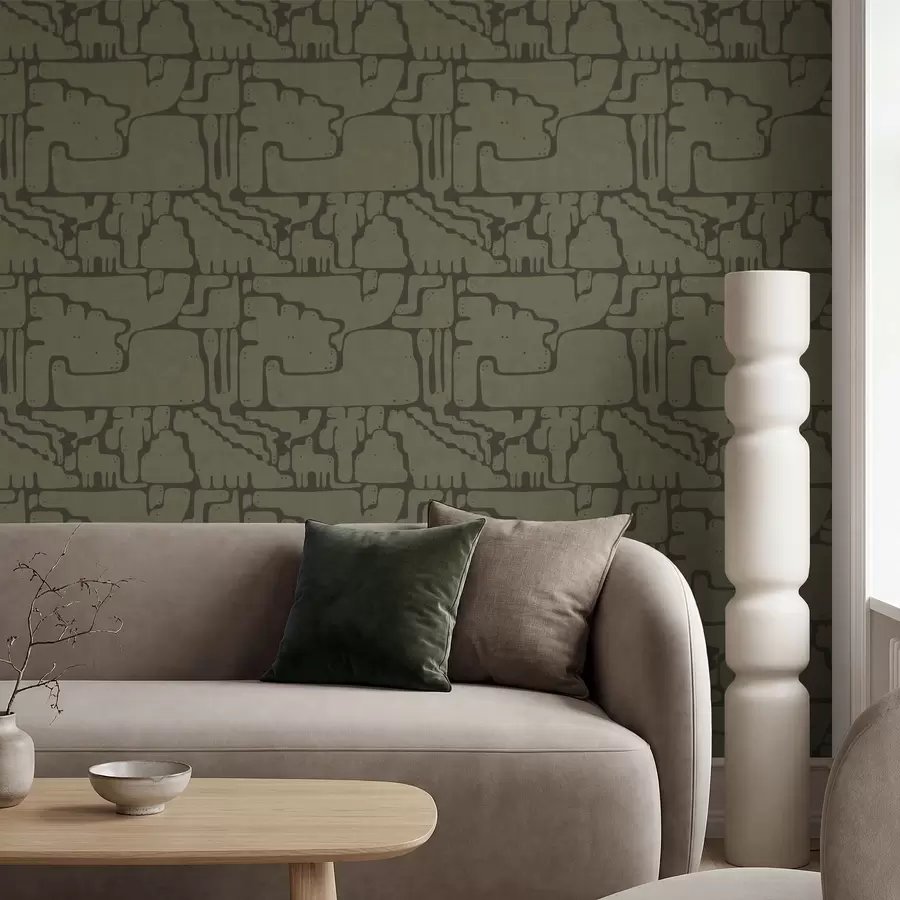 Fototapet Abstraktní organický vzor v zelených tónech a01122