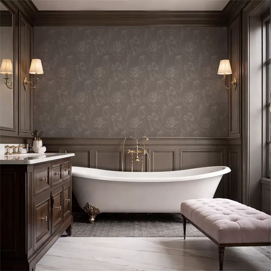 Fototapet Tmavě růžový vzor na hnědém pozadí a01124v1