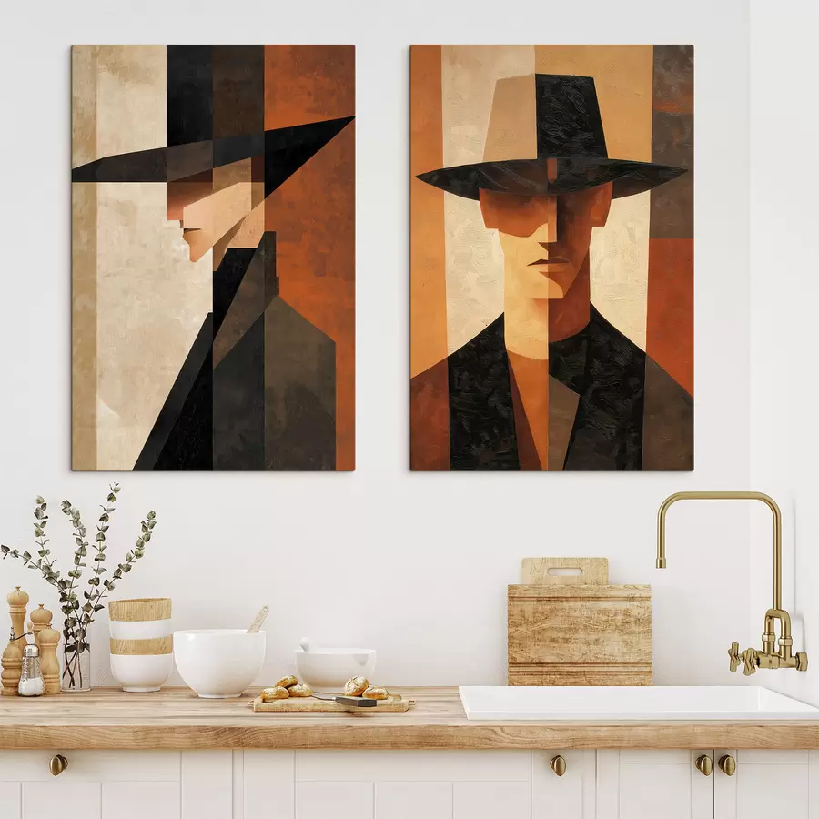 Obraz Geometrický portrét muže v klobouku Č. m30157
