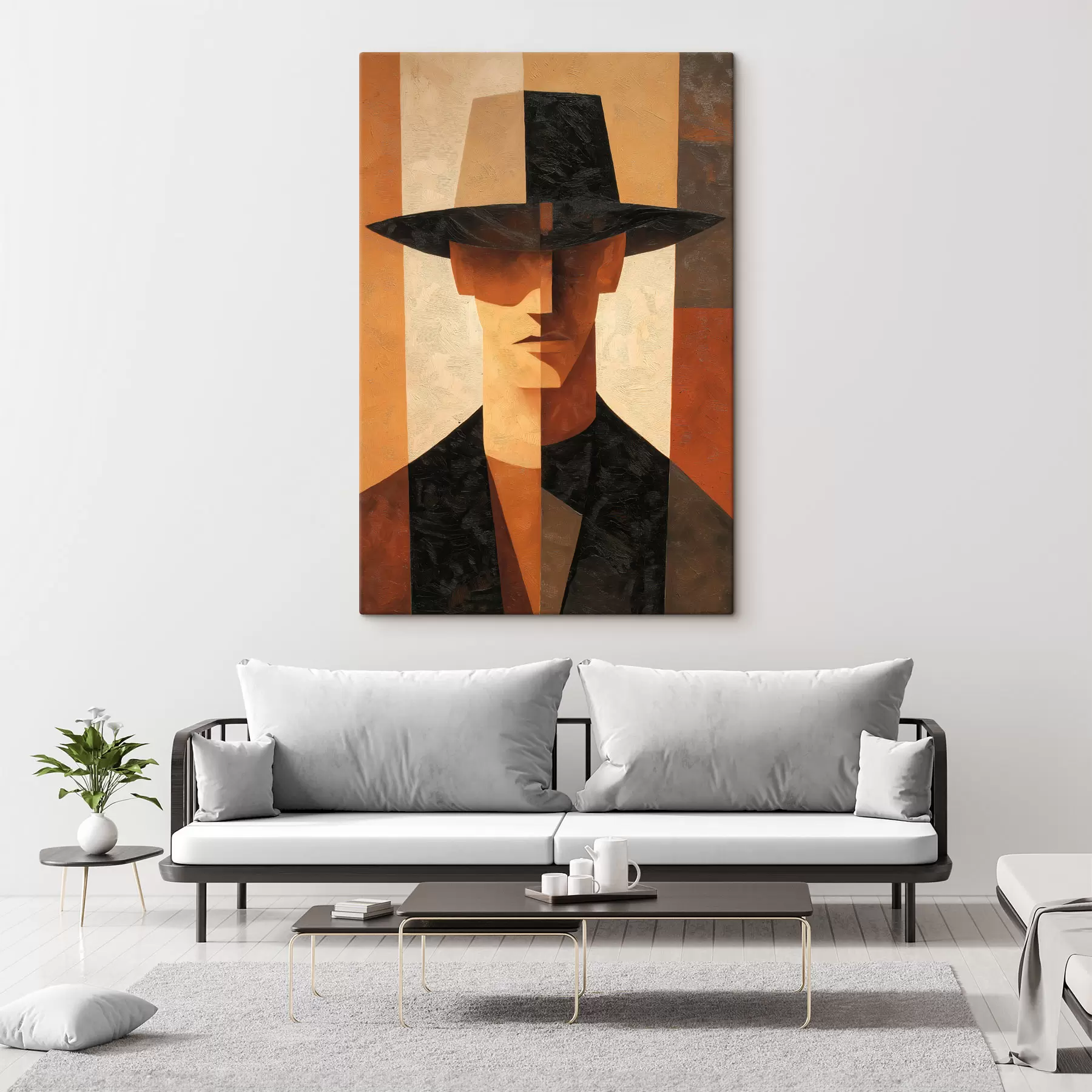 Obraz Geometrický abstraktní portrét Č. s48231