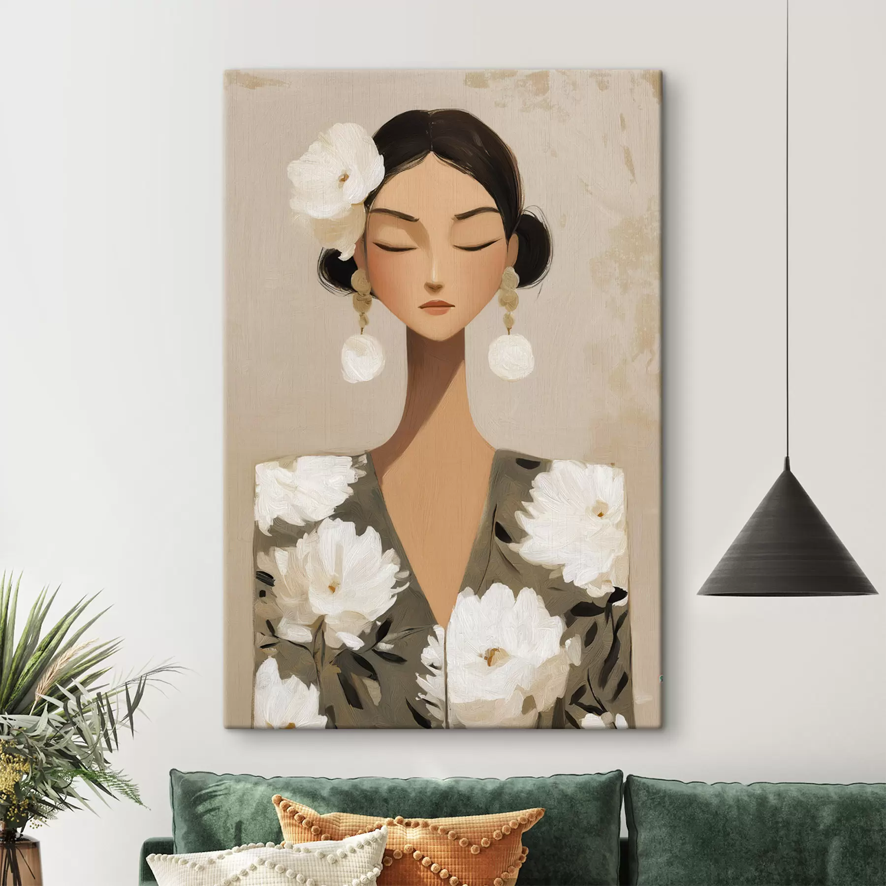 Obraz Dívka s květinami ve vlasech Č. s48233