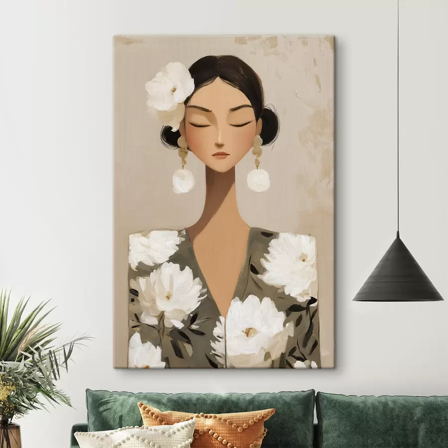 Obraz Dívka s květinami ve vlasech Č. s48233