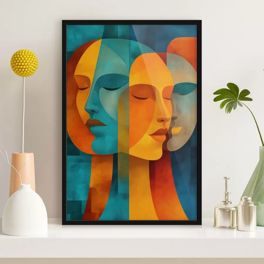 Fototapet Geometrické ženské profily f48257