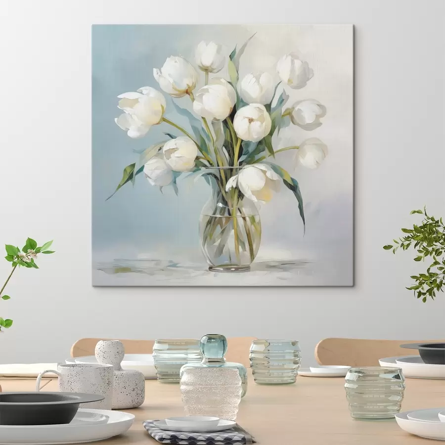 Obraz Tulipány ve váze imitující malbu Č. s48266