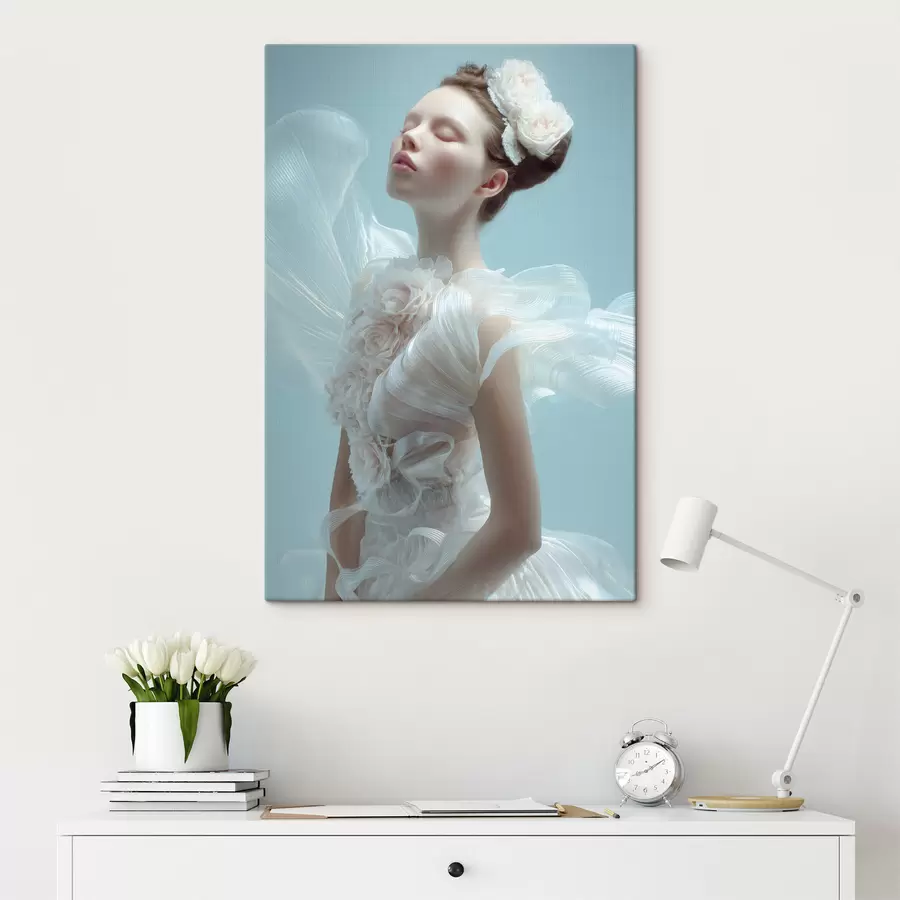 Obraz křehká dívka v bílých šatech Č. s48287