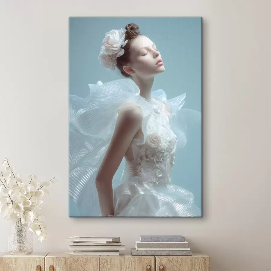Obraz křehká dívka v bílých šatech Č. s48288
