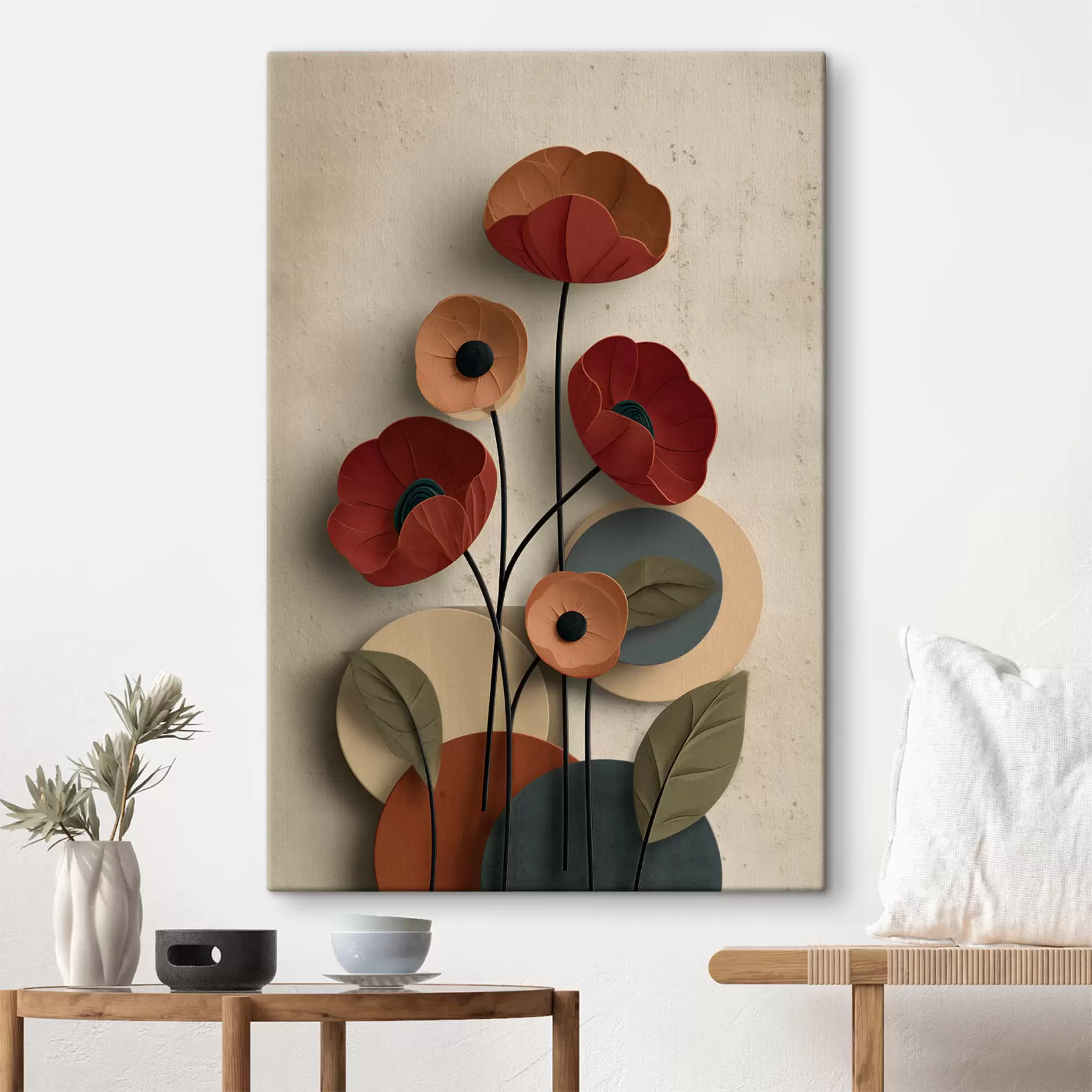 Obraz květiny ve zjednodušeném stylu s efektem objemu Č. s48294