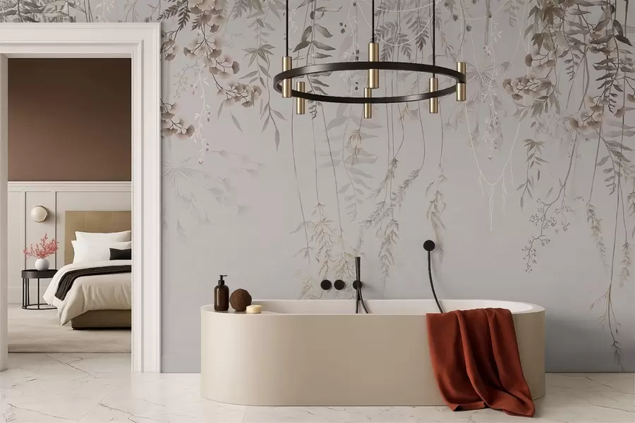 Fototapet Jemné visící trávy na světlém pozadí w05320v2