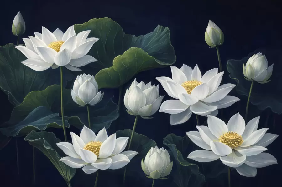 Fototapet Noční lotosy w05307