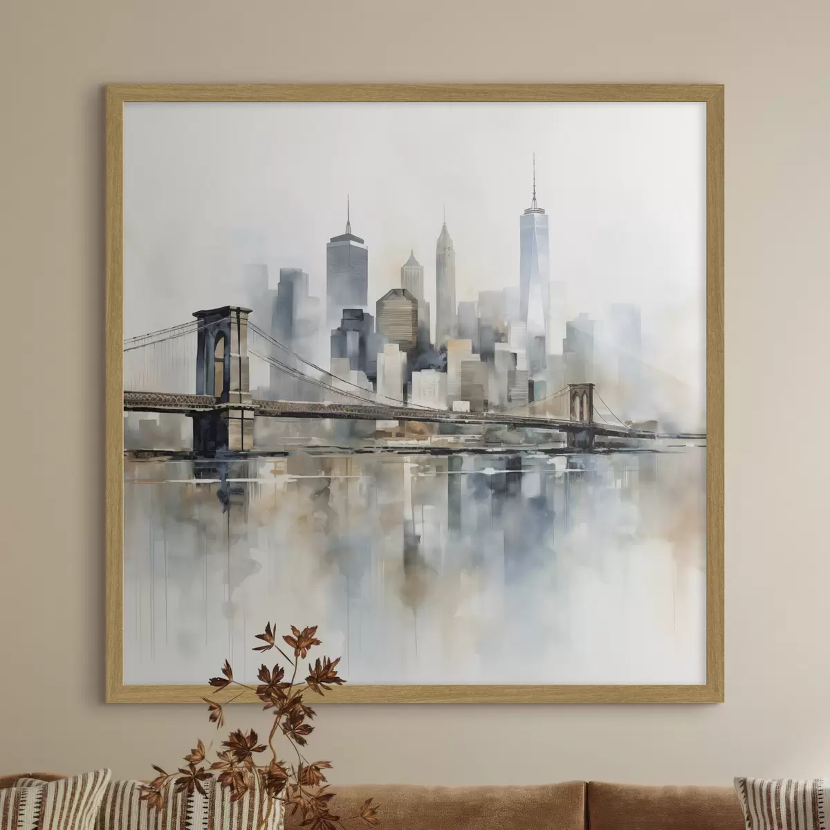 Poster Abstraktní panorama města, ve stylu akvarelu f48405