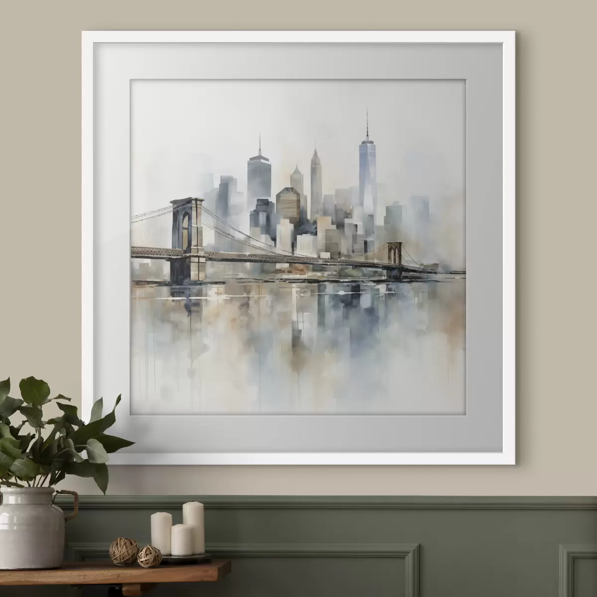 Poster Abstraktní panorama města, ve stylu akvarelu f48405
