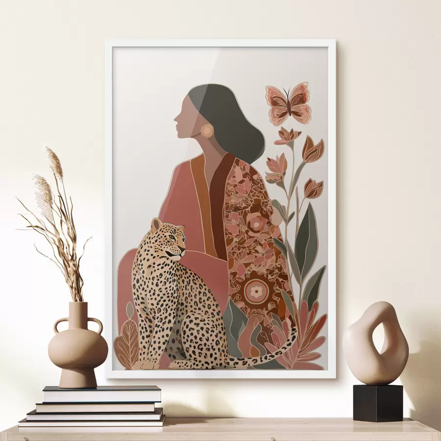 Fototapet Žena s listy f48433