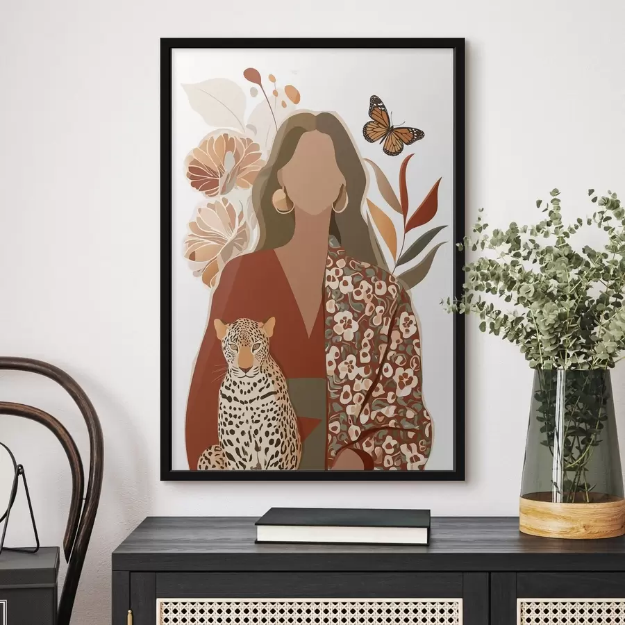 Fototapet Žena na květinovém pozadí f48435