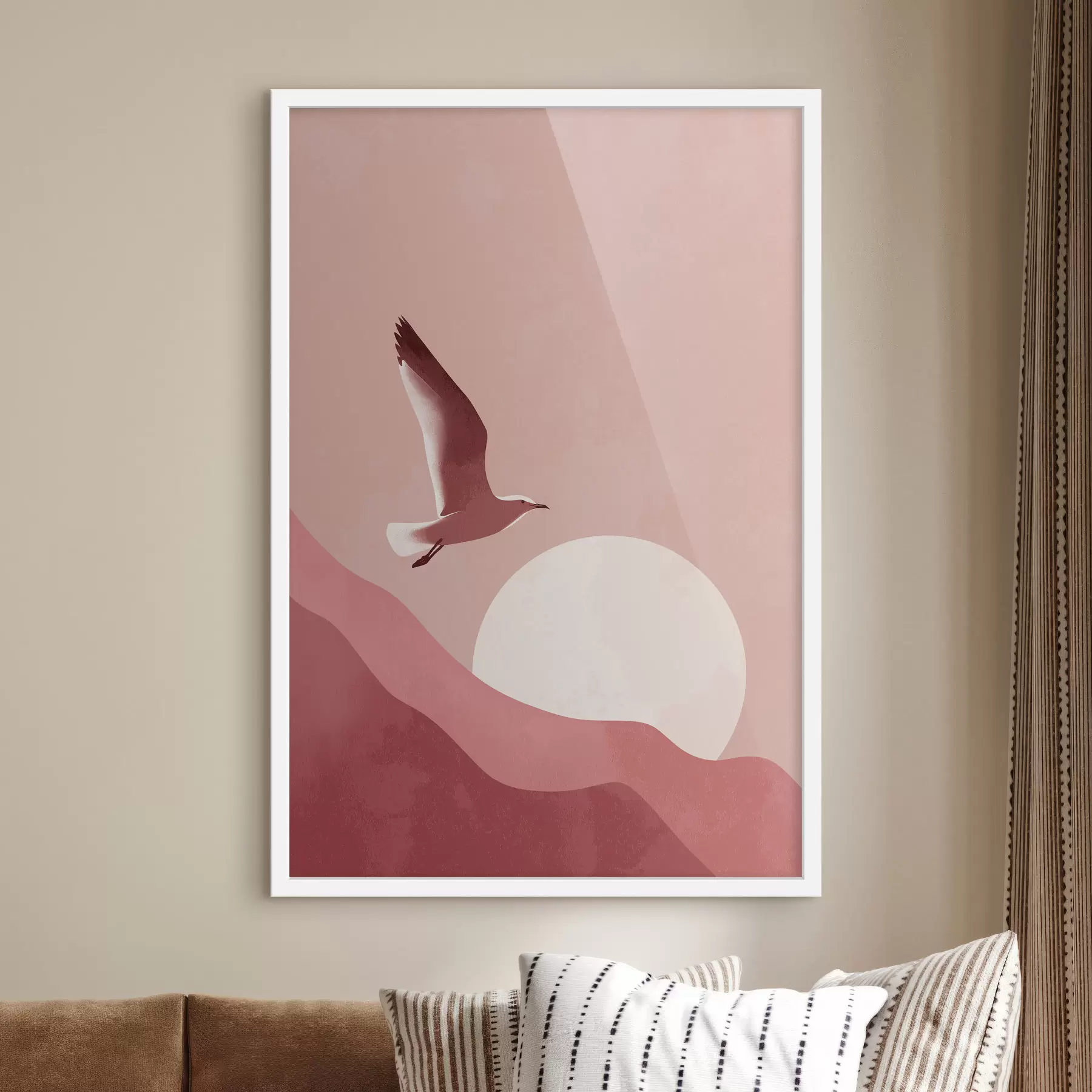 Fototapet Pták na obloze při západu slunce f48453