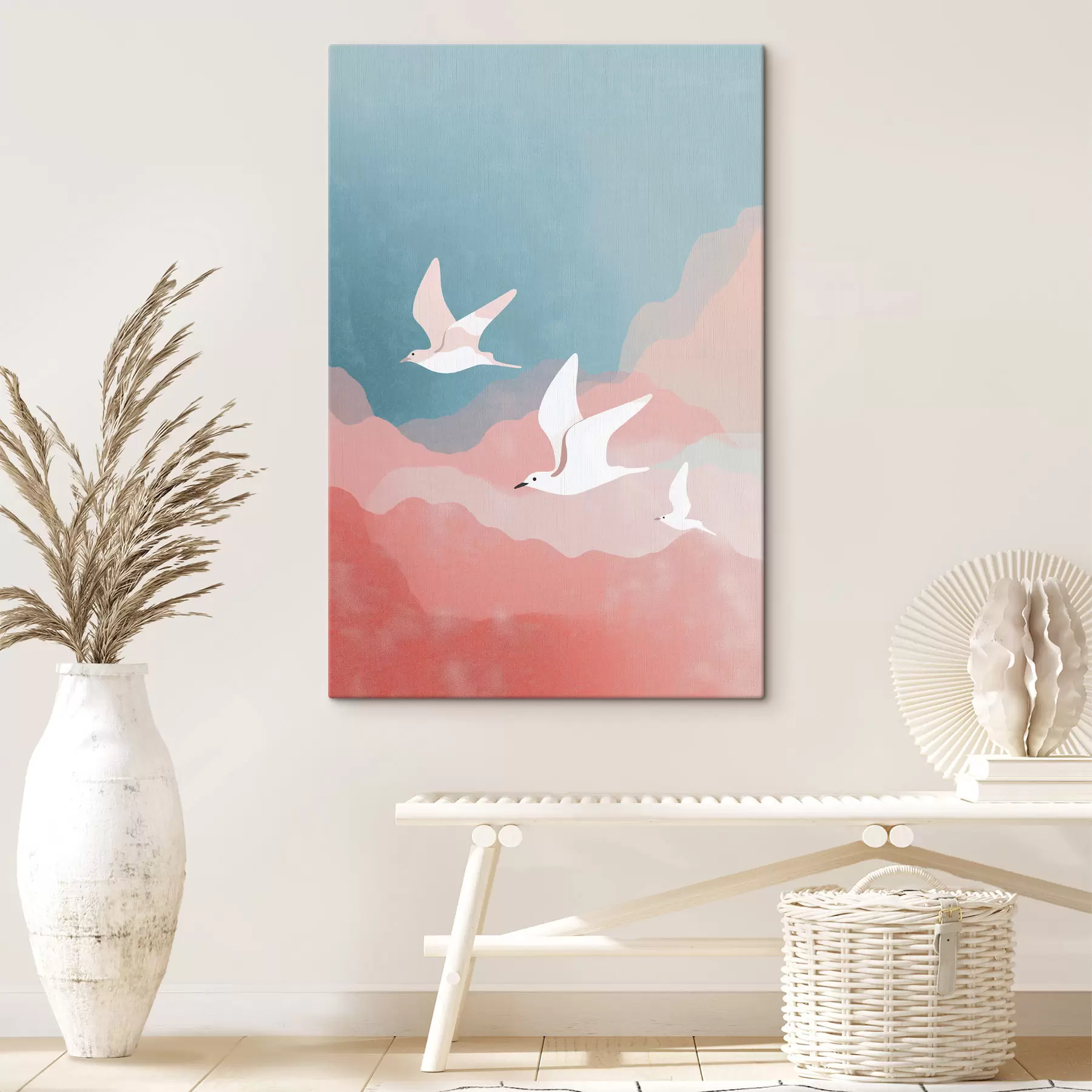 Obraz Scéna s létajícími ptáky Č. s48454