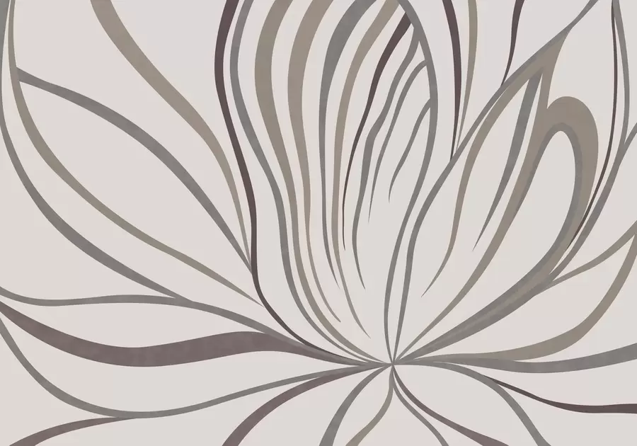 Fototapet Abstraktní květina s linkami v šedých a růžových odstínech w05392