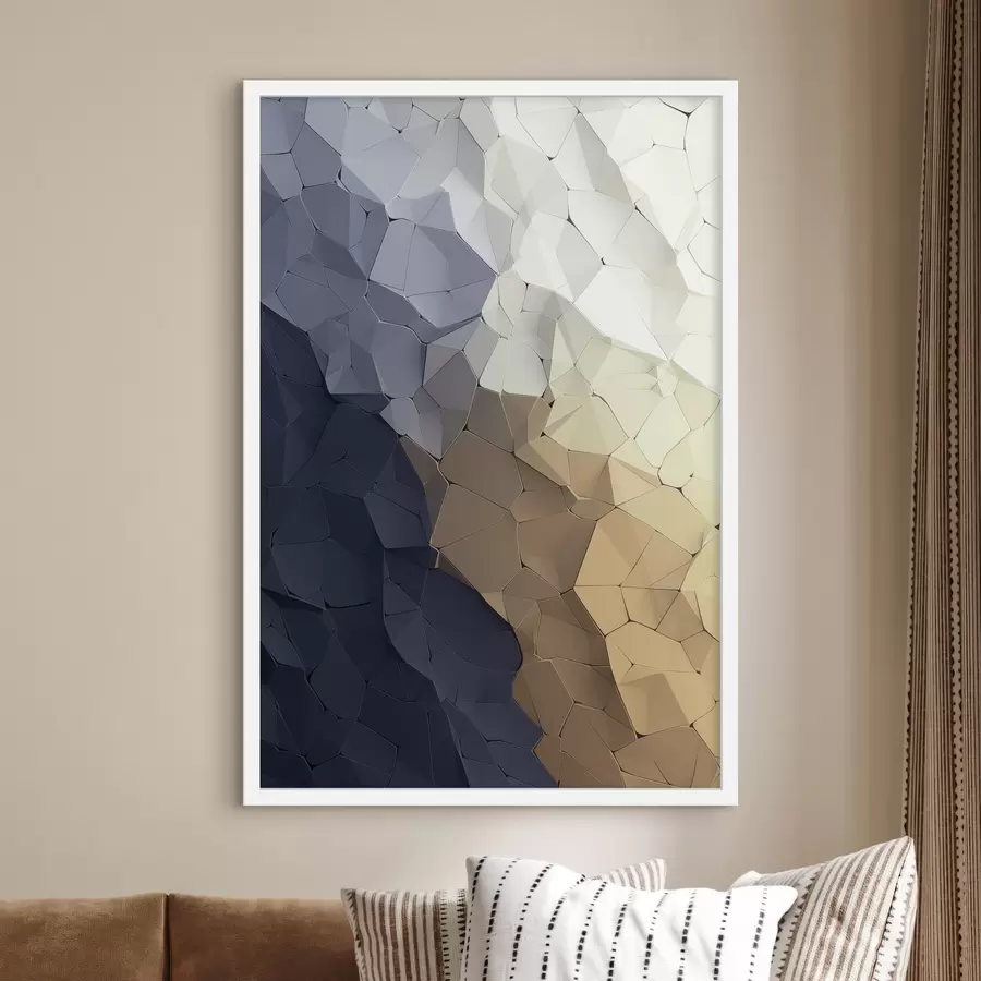 Fototapet Geometrická abstrakce v béžové a grafitové barvě, moderní umění s texturou f48478