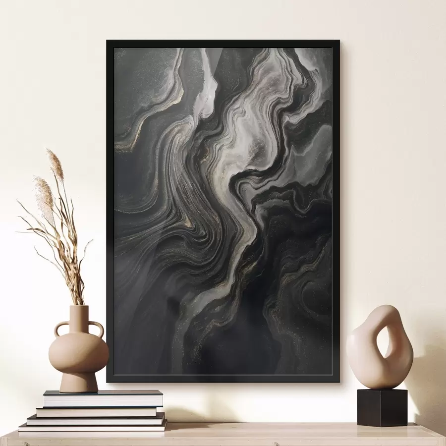 Fototapet Černý mramor s žilkami f48482