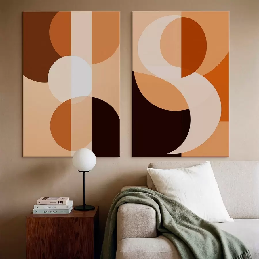Obraz Abstraktní geometrické tvary v teplých barvách Č. m30242