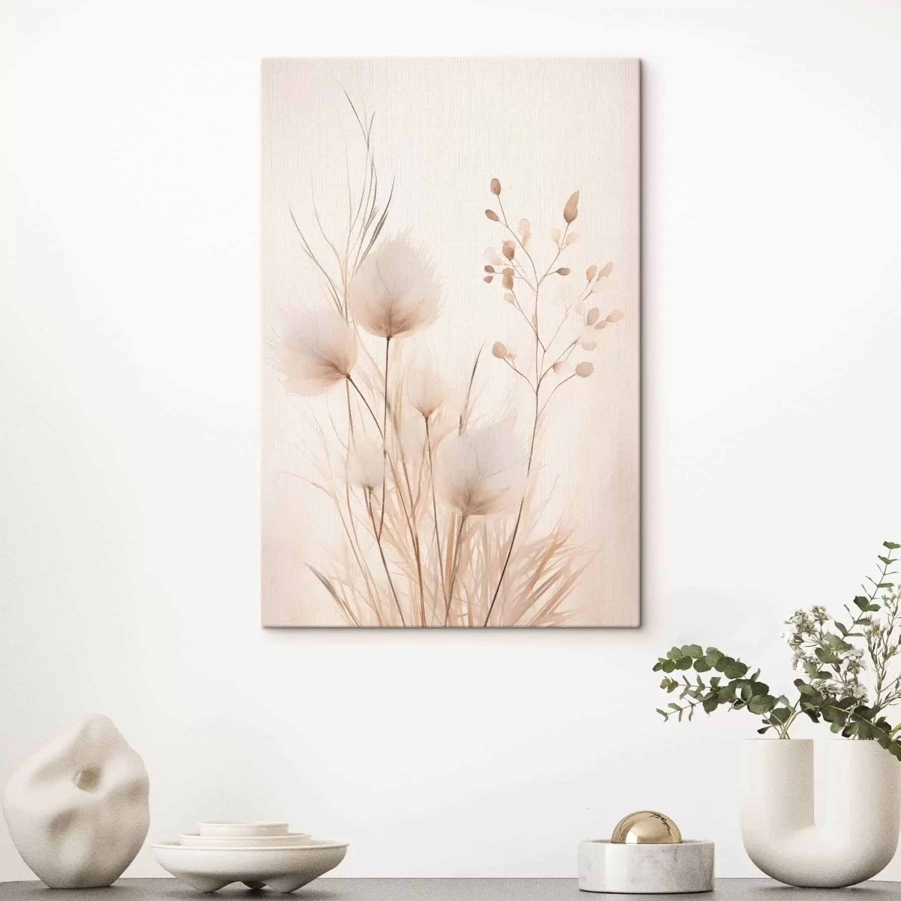Obraz Jemné venkovní rostliny v béžových odstínech Č. s48346