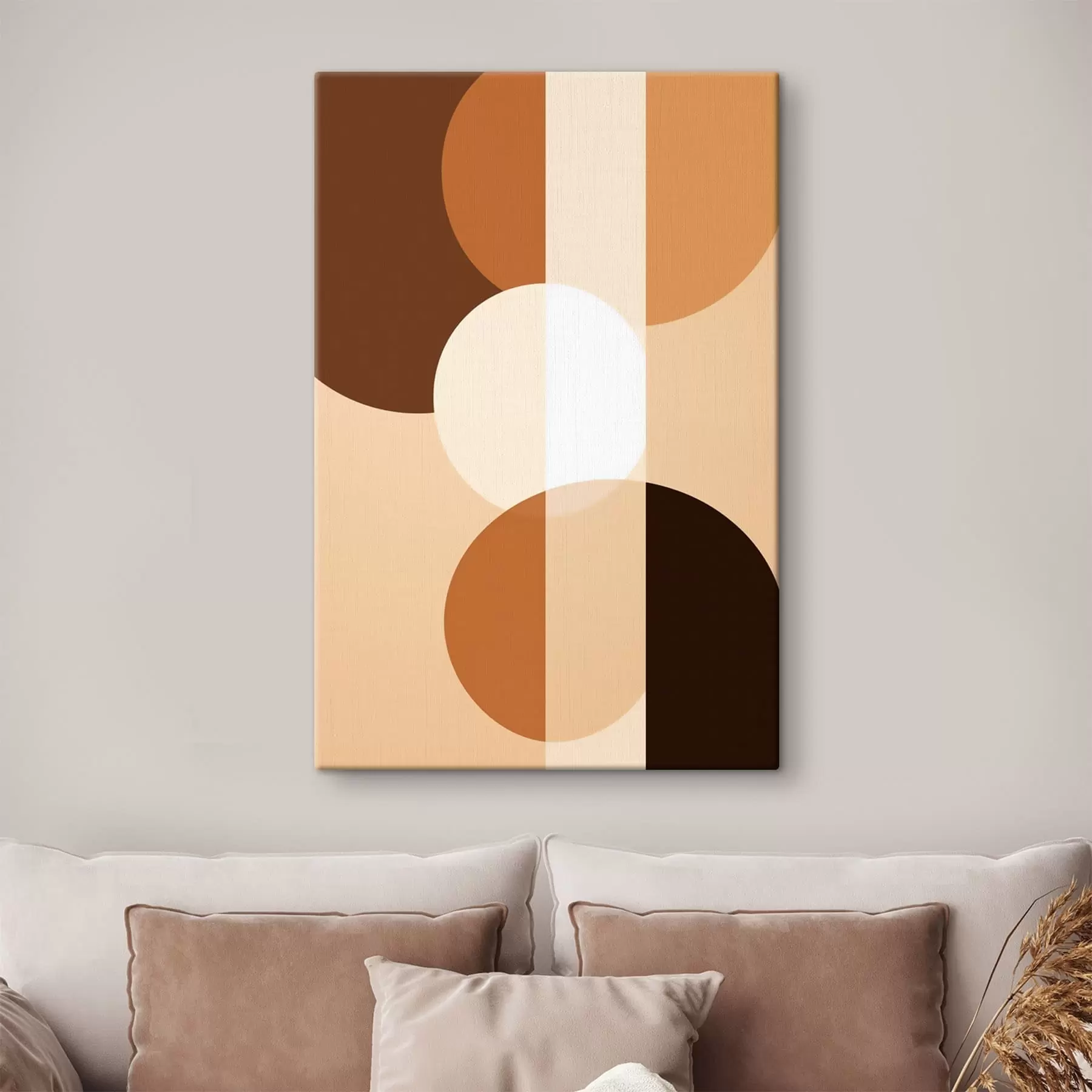 Obraz Geometrické kruhy a tvary v teplých barvách Č. s48350