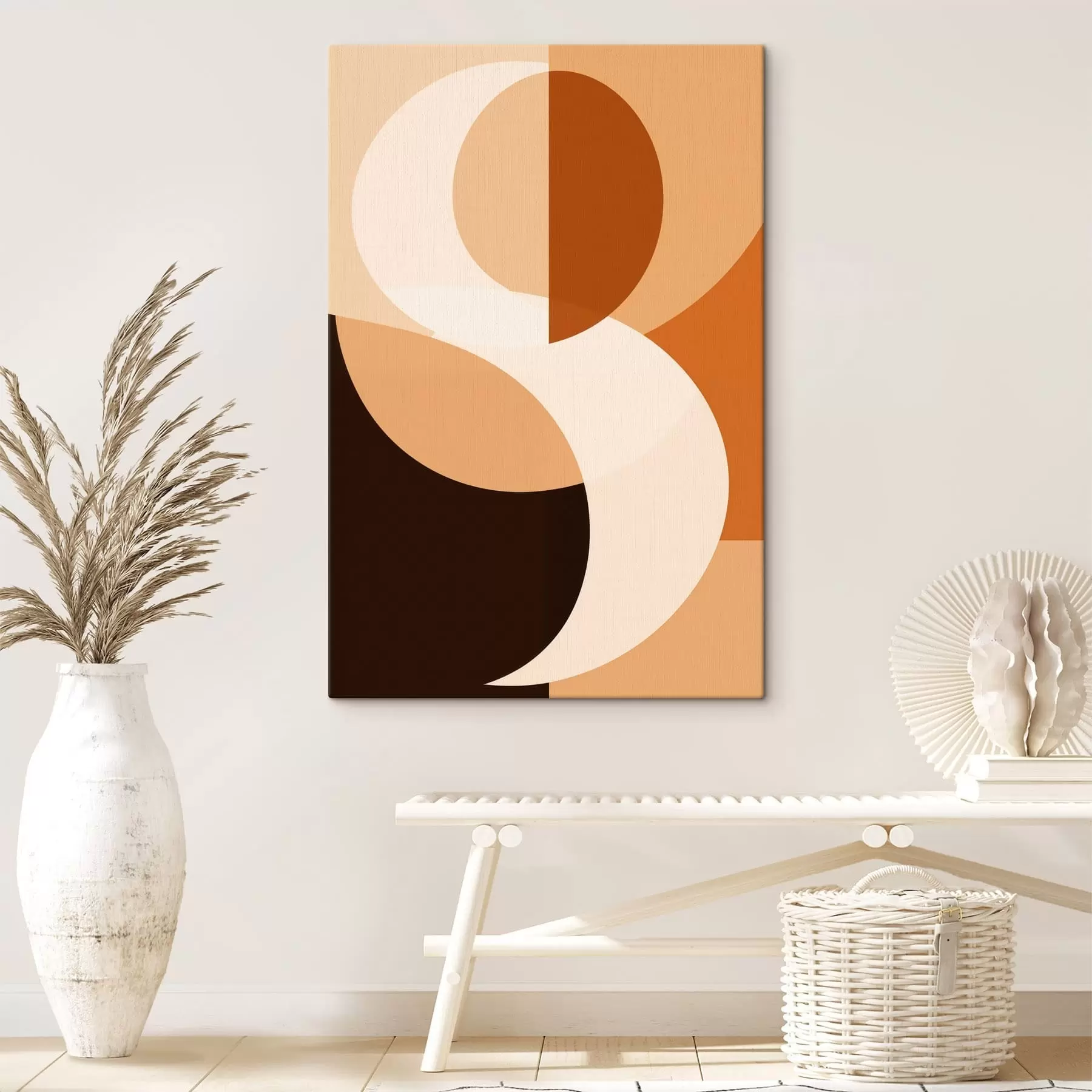 Obraz Geometrické tvary v teplých béžových a hnědých odstínech Č. s48352